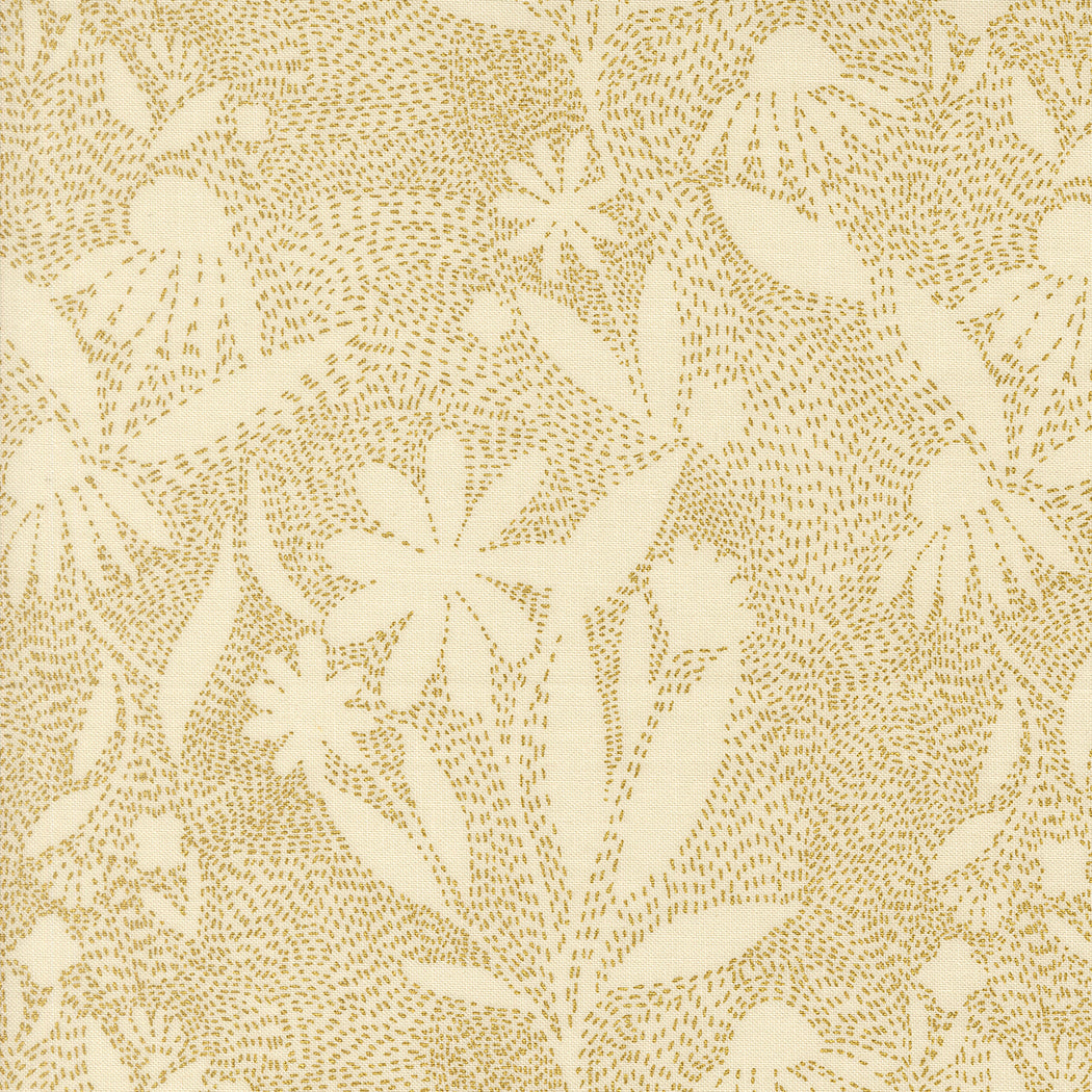 Ladybug Whimsy Metallic - Floral Outlines - Eggshell