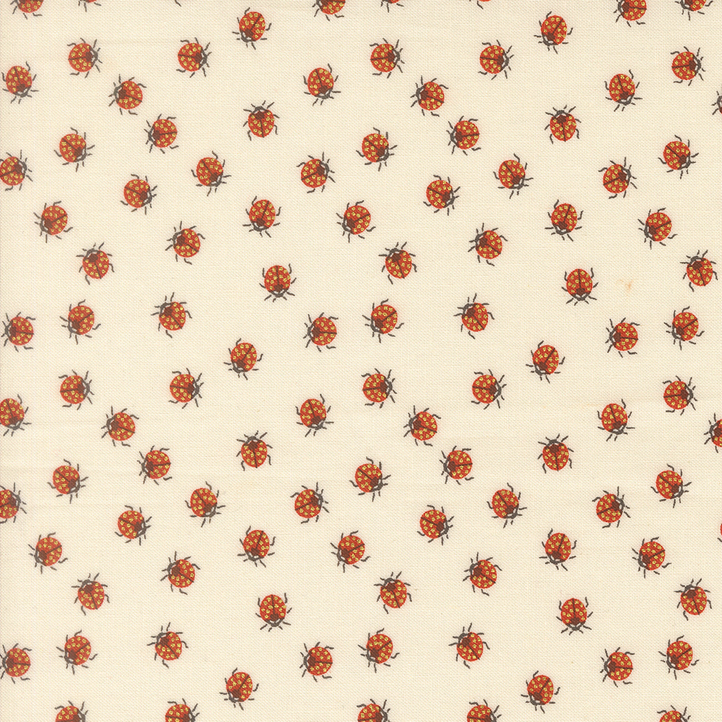 Ladybug Whimsy Metallic - Little Ladybugs - Eggshell