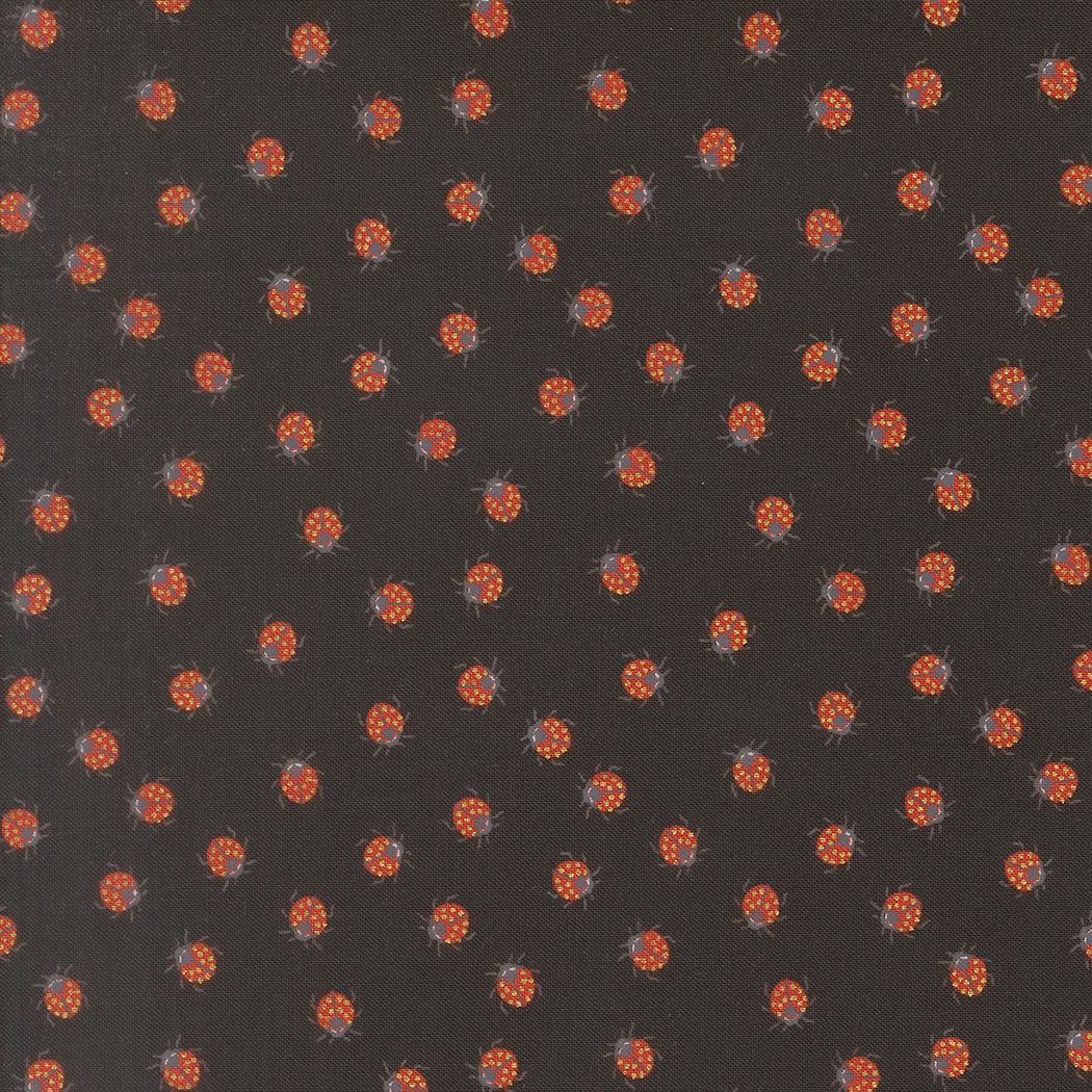 Ladybug Whimsy Metallic - Little Ladybugs - Midnight