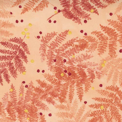 Carolina Lilies - Ferns - Peach- Orange ferns on peach