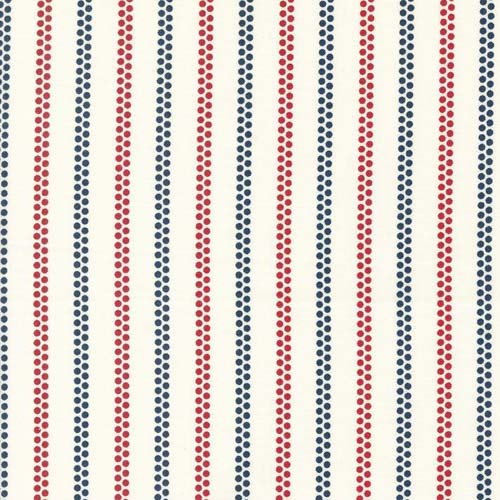 American Gatherings II - DotStripes - Dove - red & blue stripes