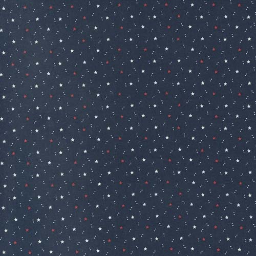 American Gatherings II - Space Star - Navy - Tiny red & white stars on navy