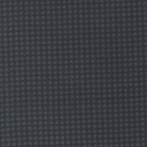Farmhouse Flannel III - Houndstooth - Black - black and gray houndstooth check