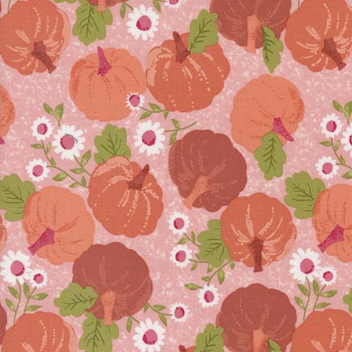 Hey Boo - Pumpkin Patch - Bubble Gum Pink - orange pumpkins on pink
