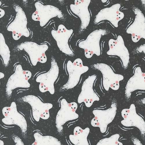 Hey Boo - Friendly Ghost - Midnight - cute ghosts on black