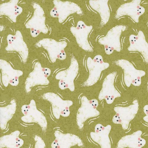 Hey Boo - Friendly Ghost - Witchy Green - cute ghosts on green