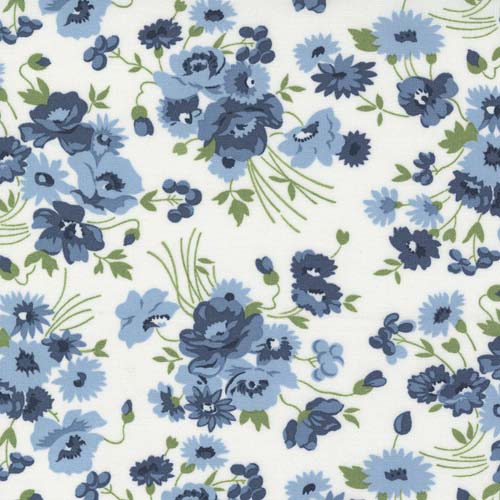Nantucket Summer - Somerset Floral - Cream/Mult - large blue floral