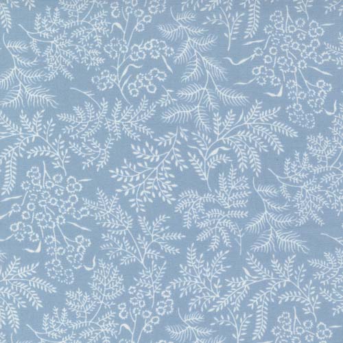 Nantucket Summer - Sconset -Light Blue - cream ferns on light blue
