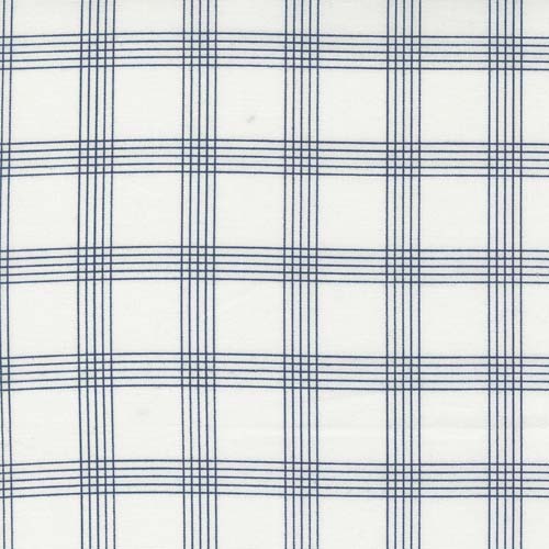 Nantucket Summer - Plaid - Cream/Navy - navy plaid on cream