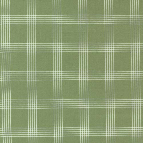 Nantucket Summer - Plaid - Grass - cream plaid on green