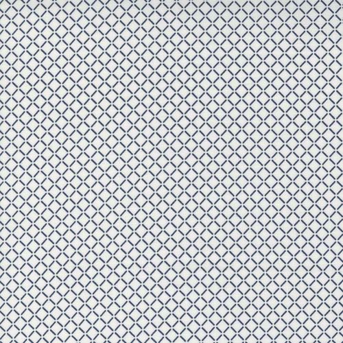 Nantucket Summer - Sail Check- Cream/Navy - Navy lattice on cream