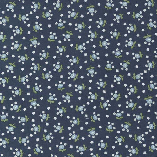 Nantucket Summer - Fairground- Navy - small tossed floral on navy