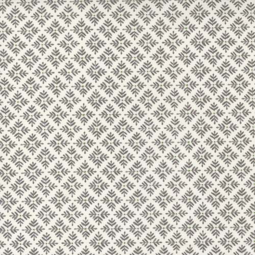 Happiness Blooms - Fern Blender -White Washed - gray leafy squares on cream