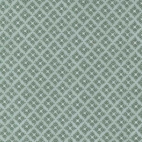 Happiness Blooms - Fern Blende - Eucalyptus - green leafy squares on lt. teal