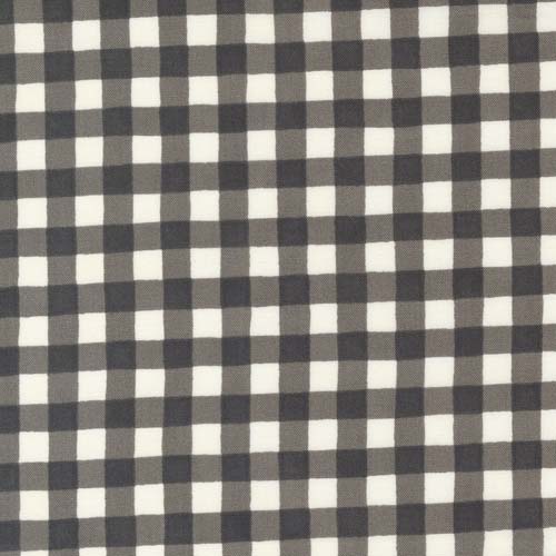 Happiness Blooms - Gingham - Slate - dark gray and cream gingham check