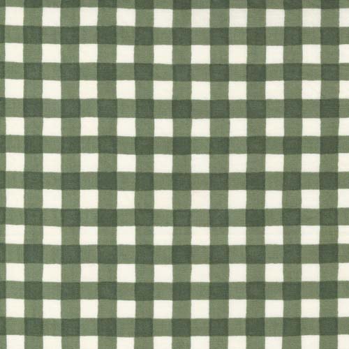 Happiness Blooms - Gingham - Moss - dark green and cream gingham check