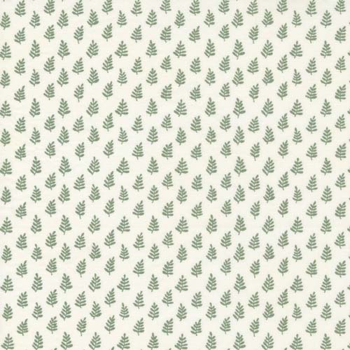 Happiness Blooms - Row of Ferns - Moss - dark green ferns on cream