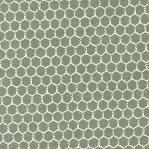 Willows Farm - Chickenwire - Sage - cream chicken wire on green