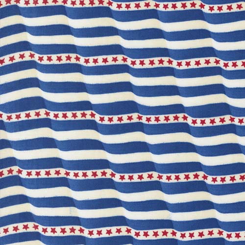 Red White and Bloom - Waving Flag - Midnight Blue - blue white & red wavy stripe