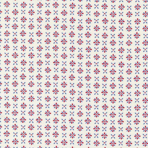 Red White and Bloom - FireworkFlowers - Multi - geometric floral