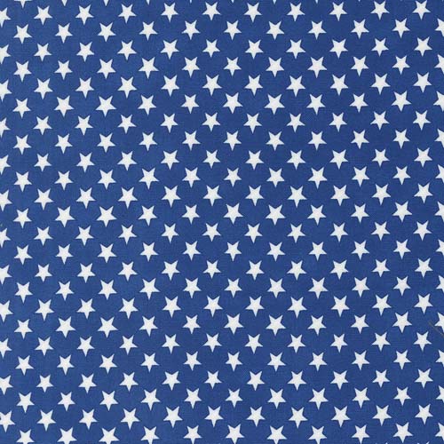 Red White and Bloom - Stars in a Row - Midnight Blue - white stars on blue