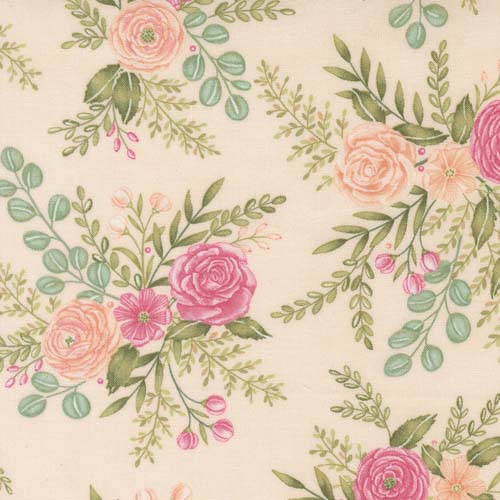Kindness - Rose Garden - Peach - large floral on peach