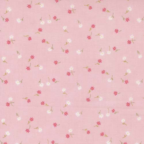 Kindness - Fluttering Flowers- Pink Glass - small tossed flowers on pink