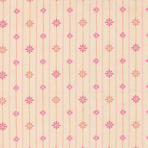 Kindness - Petals in the WindStripe - Peach - narrow stripe w/ flowers on peach