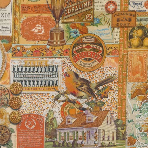 Curated In Color - Collage - Orange - vintage collage in orange - Cathe Holden