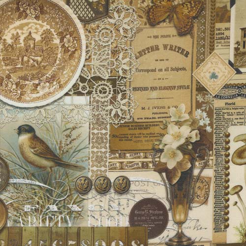 Curated In Color - Collage - Brown - vintage collage in browns - Cathe Holden