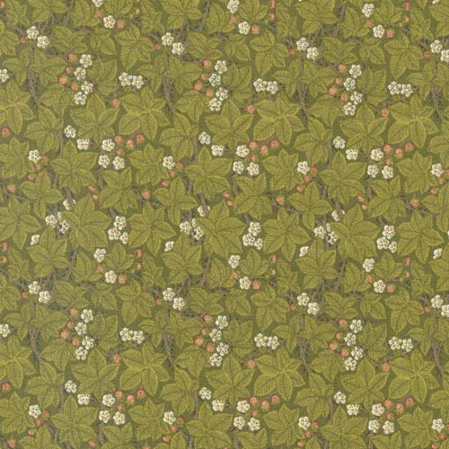 Morris Meadow - Small Bramble- Fennel Green- Green leaves & pink berries