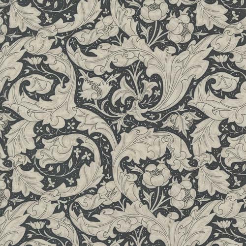 Best of Morris - Ebony Suite -Bachelors Button - Ebony/Porcelain- cream on blk