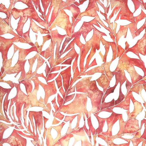 Sunshine Soul - Joyful vine leaves - Golden Peach - white leaves on peach