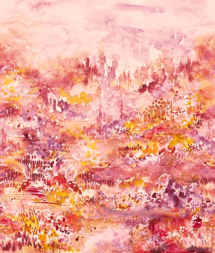 Fresh as a Daisy - Lost in the Woods - Magenta - pink gradient watercolor garden