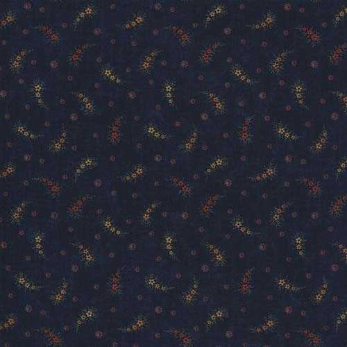 Prairie Dreams - Daisy Chain - Navy - small sprays of flowers by Kansas Troubl