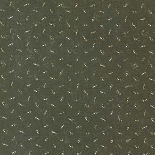 Fluttering Leaves - Dots - Evergreen - cream dots on green