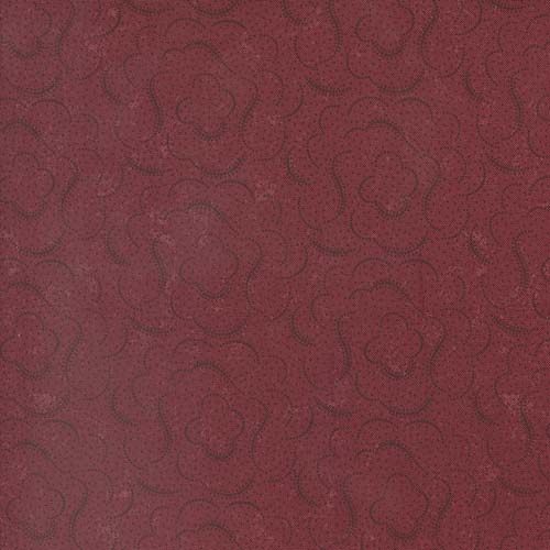 Daisy Lane - Cloudy Skies - Carnation - wavy cloud lines on red