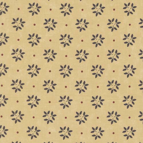 Wheatland - Leaf Trio - Wheat - leaves & dots on tan - Kansas Troubles