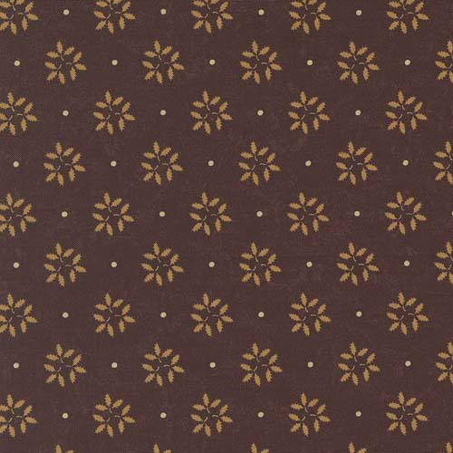 Wheatland - Leaf Trio - Mulberry - tan leaves & dots on plum - Kansas Troubles