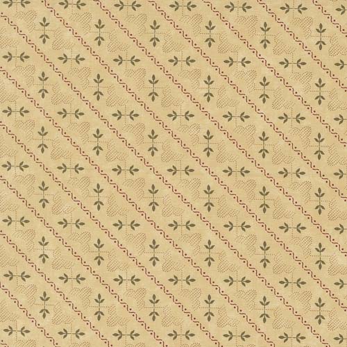 Wheatland - Arbor Vine Stripes - Wheat - stripes & leaves on tan- Kansas Trouble