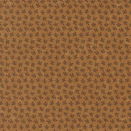 Wheatland - Milk Thistle - Flax - red ditsy on gold - Kansas Troubles
