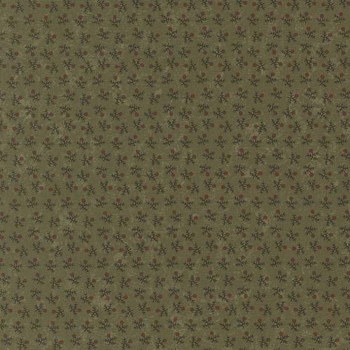 Wheatland - Milk Thistle - Pine - red ditsy on green - Kansas Troubles