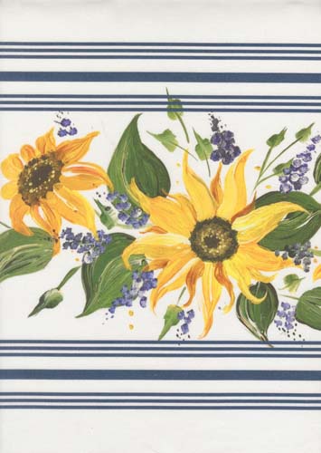 Summer Solstice Toweling - woven - White Sunflower - 18 inches wide
