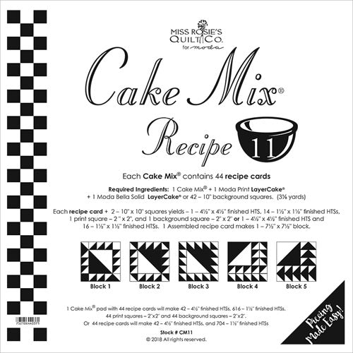 Cake Mix Recipe 11 - Includes 44 Recipe Cards-Makes 44-41/2" Finished HTSs -