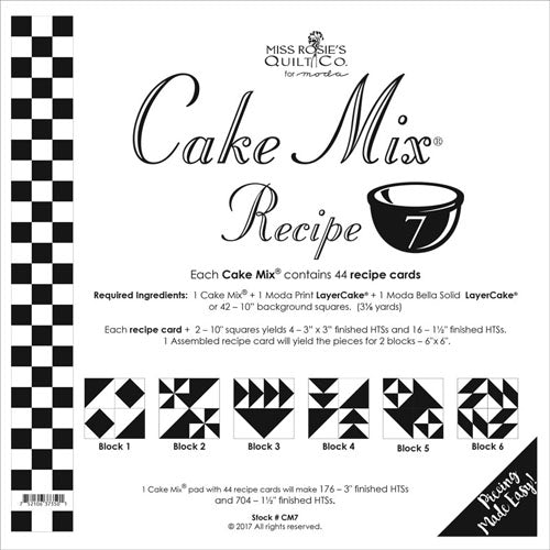 Cake Mix Recipe 7 - Includes 44 Recipe Cards-Makes 176-3" Finished HTSs & 7