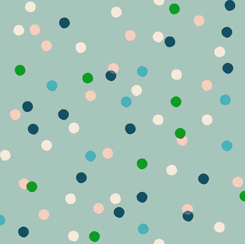 Carousel - Spritz - Iceberg Galaxy- blue green & white scattered dots on aqua