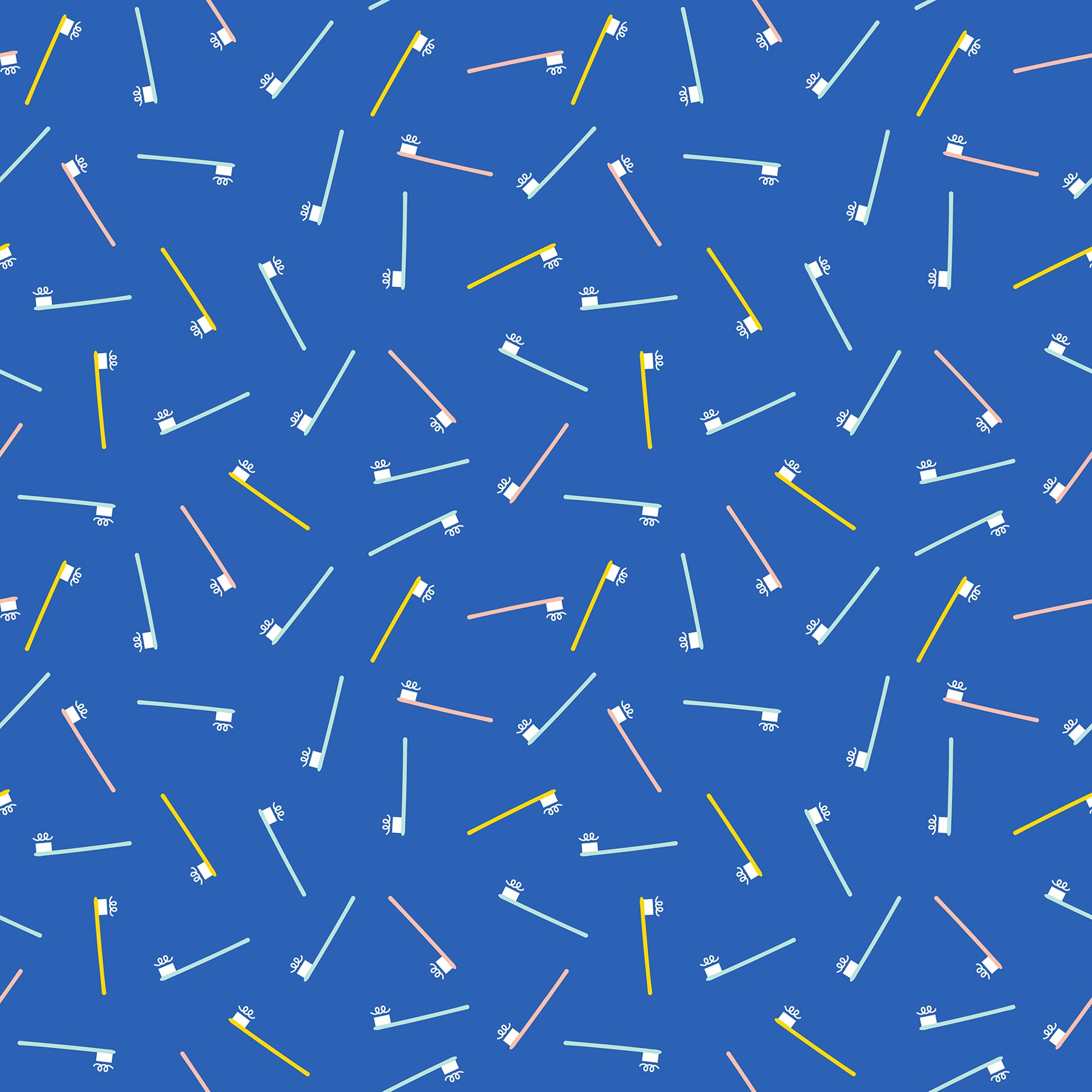 Whatnot - Brusha Brusha - Blue Ribbon - scattered toothbrushes -Ruby Star