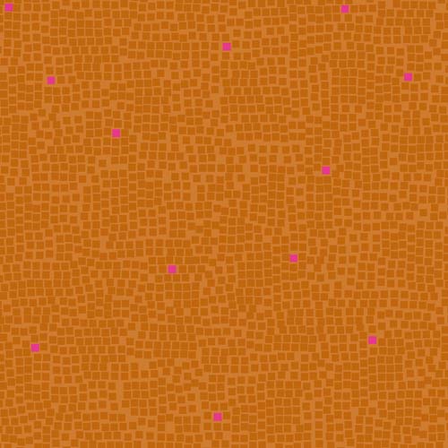 Pixel - Earth - tiny rust &pink square tiles on rust by Ruby Star Society