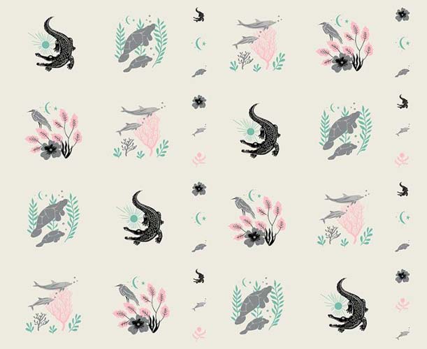 Florida Volume 2 - 1yd. PANEL-  16 small ocean vignettes (103)