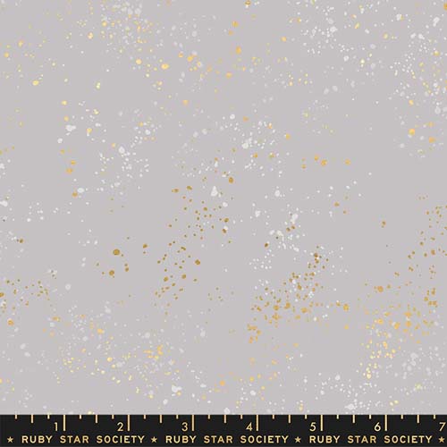 108 Speckled Wide - Dove - Ruby Star Society - white and gold flecks on gray